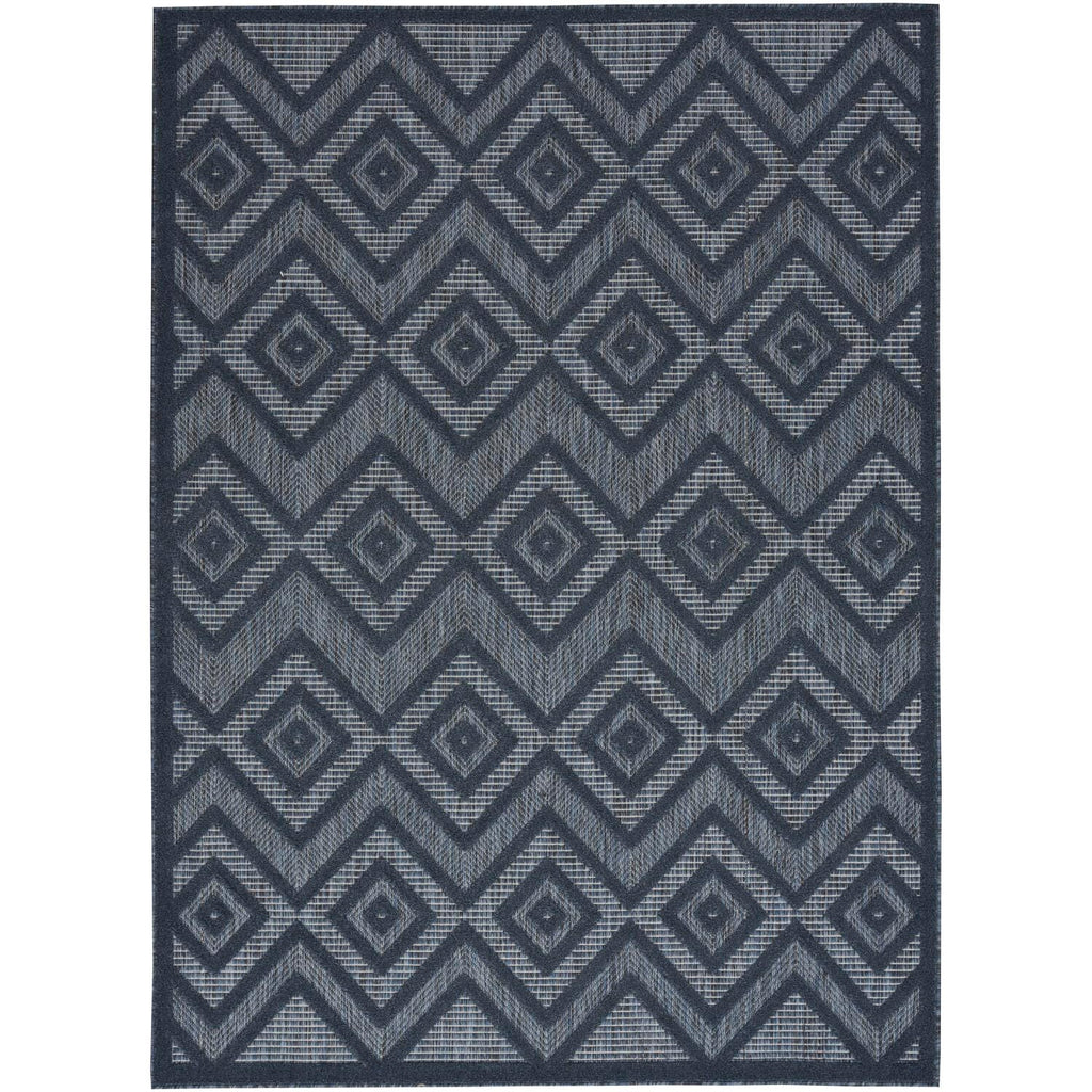 Nourison Versatile Indoor/Outdoor Navy Blue 4' X 6' Area Rug, Easy Cleaning, Non Shedding, Bed Room, Living Room, Dining Room, Deck, Backyard, Patio, High Traffic Area (4X6)