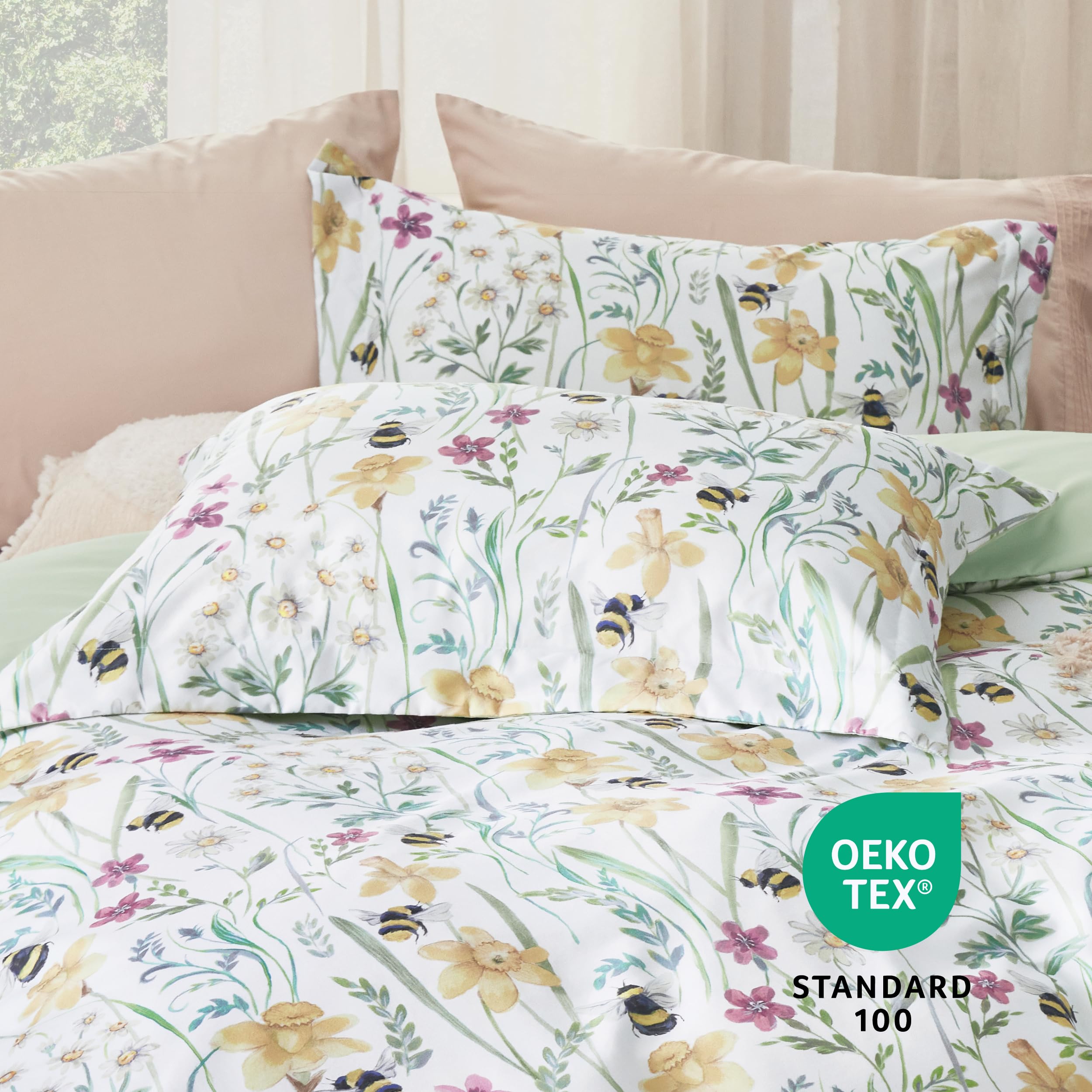 Bedsure Duvet Cover King Size - Reversible Floral Pattern Duvet Cover Set With Zipper Closure, Green Bedding Comforter Cover, 3 Pieces, 1 Duvet Cover 104'X90' And 2 Pillow Shams 20'X36'