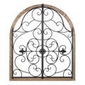 Arched Wood And Iron Wall Decor 30X1X35