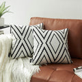 Nestinco Set Of 2 White Square Pillow Covers 22 X 22 Inches Boho Aztec Polyester Blend Decorative Throw Pillow Covers For Sofa C
