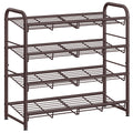 Songmics Shoe Rack, 4 Tier Shoe Organizer For Closet, Holds Up To 16 Pairs Of Shoes, Shoe Rack For Front Door Entrance, Metal Shoe Shelf With Adjustable Tilt Angle, For Entryway, Garage, Bronze