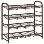 Songmics Shoe Rack, 4 Tier Shoe Organizer For Closet, Holds Up To 16 Pairs Of Shoes, Shoe Rack For Front Door Entrance, Metal Shoe Shelf With Adjustable Tilt Angle, For Entryway, Garage, Bronze