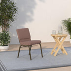 Flash Furniture Hercules Series 18.5''W Church Chair In Brown Dot Fabric With Book Rack - Gold Vein Frame