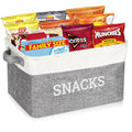 Snack Organizer for Pantry, Foldable Fabric Snack Storage Basket with Handles, Snack Bin Pantry Storage and Organization, Snack 