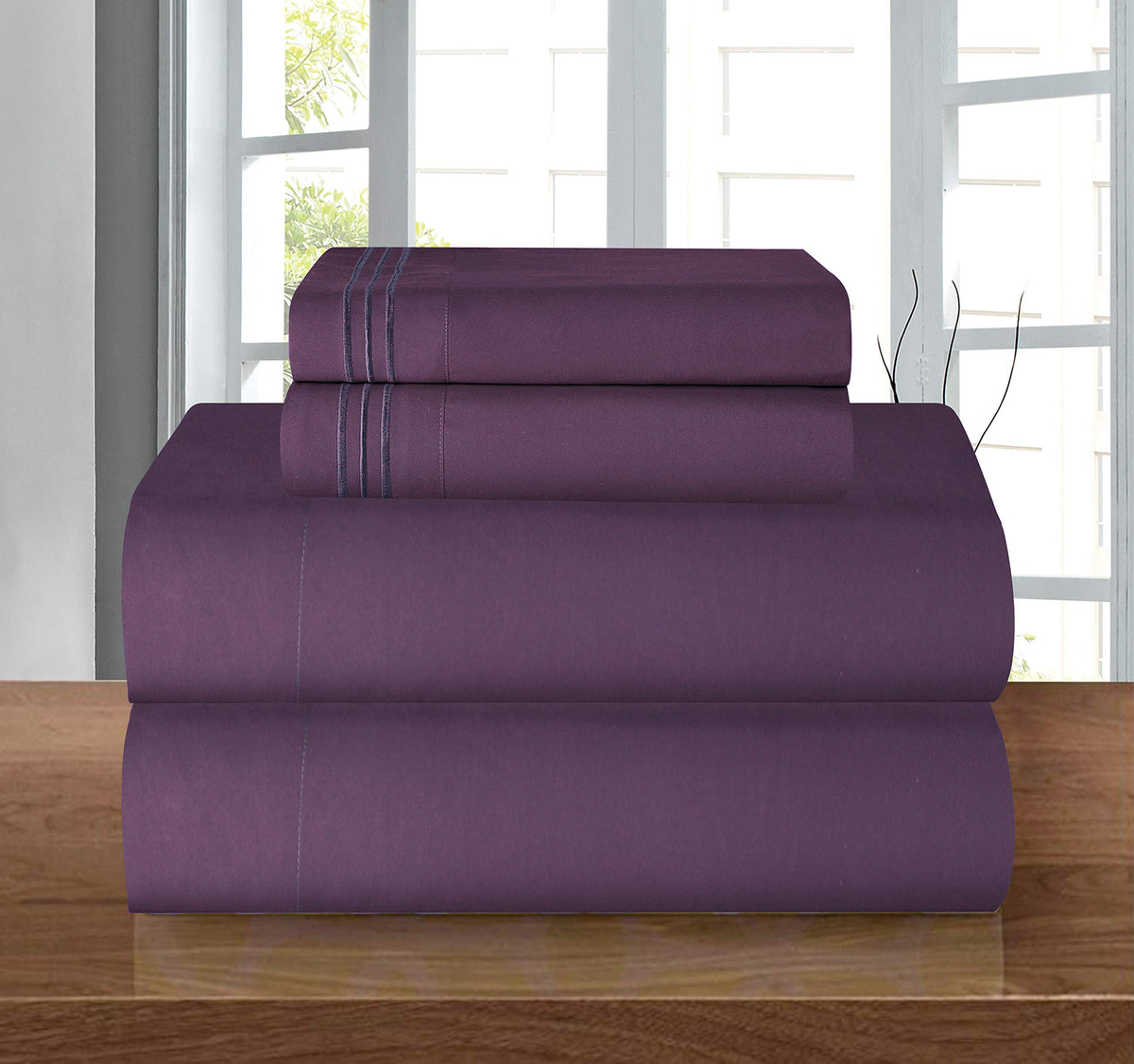 Elegant Comfort Luxurious Soft 1500 Thread Count Egyptian Quality 4-Piece Bed Sheet Set Wrinkle And Fade Resistant Bedding Set,