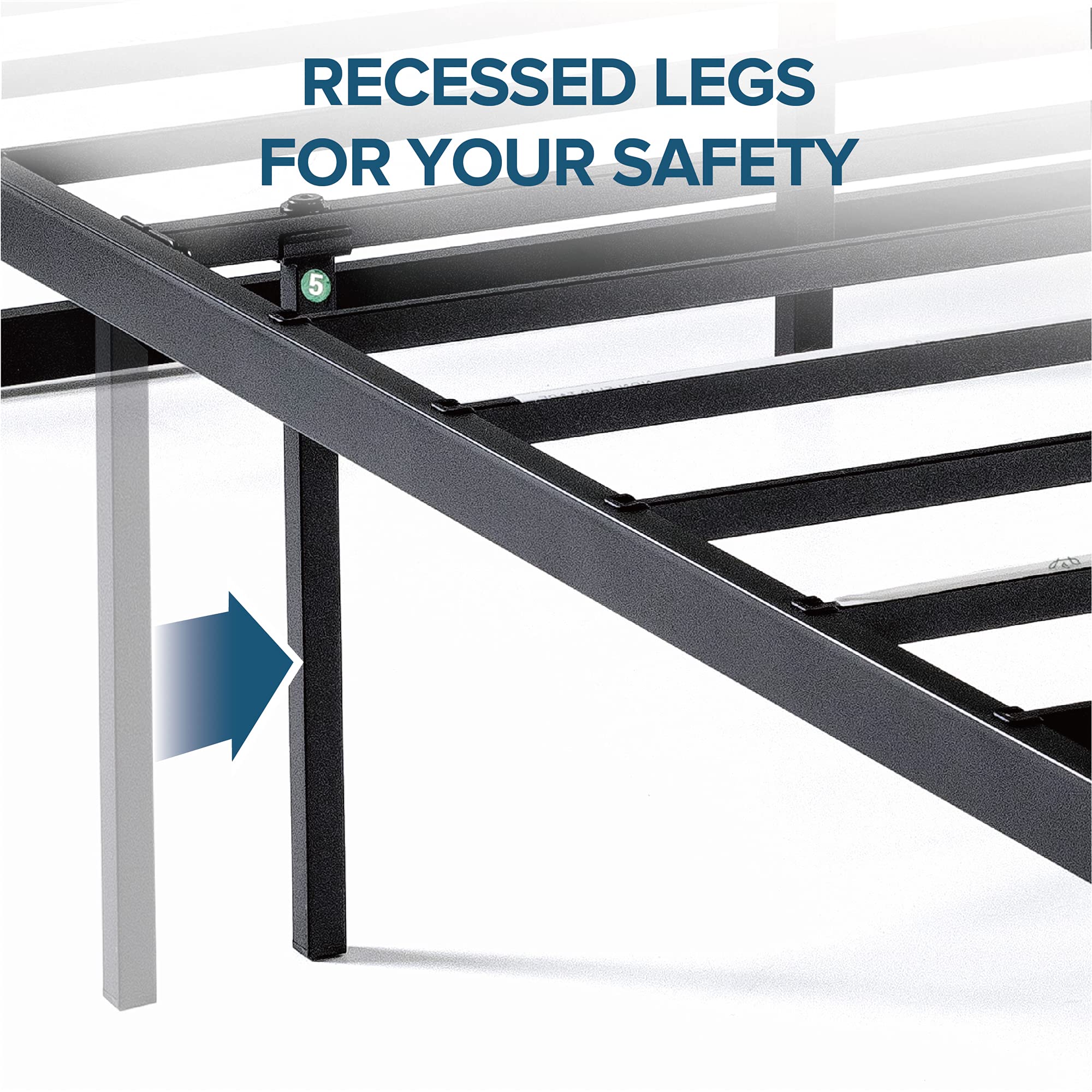 Zinus Abel Metal Platform Bed Frame / Mattress Foundation With Steel Slat Support / No Box Spring Needed / Easy Assembly, King, Black