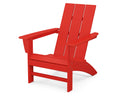 Polywood Ad420Sr Modern Adirondack Chair, Sunset Red, Durable High Density Polyethylene Construction, Easy Assembly, Waterproof, Comfortable Contoured Seat