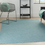 Nourison Positano Indoor/Outdoor Aqua 4' X 6' Area Rug, Easy Cleaning, Non Shedding, Bed Room, Living Room, Dining Room, Backyard, Deck, Patio (4X6)