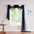 LinenZone Black Window Scarf Valance in 288 Inch Size. Use Window Scarves as Canopy Bed or Backdrop Curtains, Curtain Scarf, or 