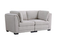 Lilola Home Kristin Light Gray Linen Fabric Loveseat