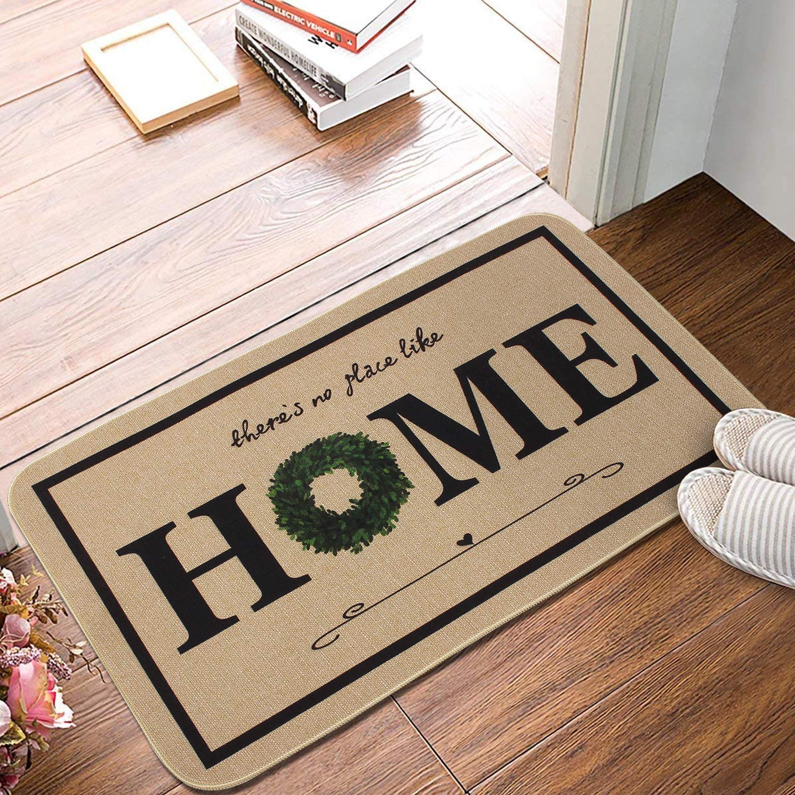 Onway Indoor Front Door Mat 18X29 Inch Welcome Mats Non-Slip Doormat Entry Rugs For Inside House And Home Entrance With Home Quo