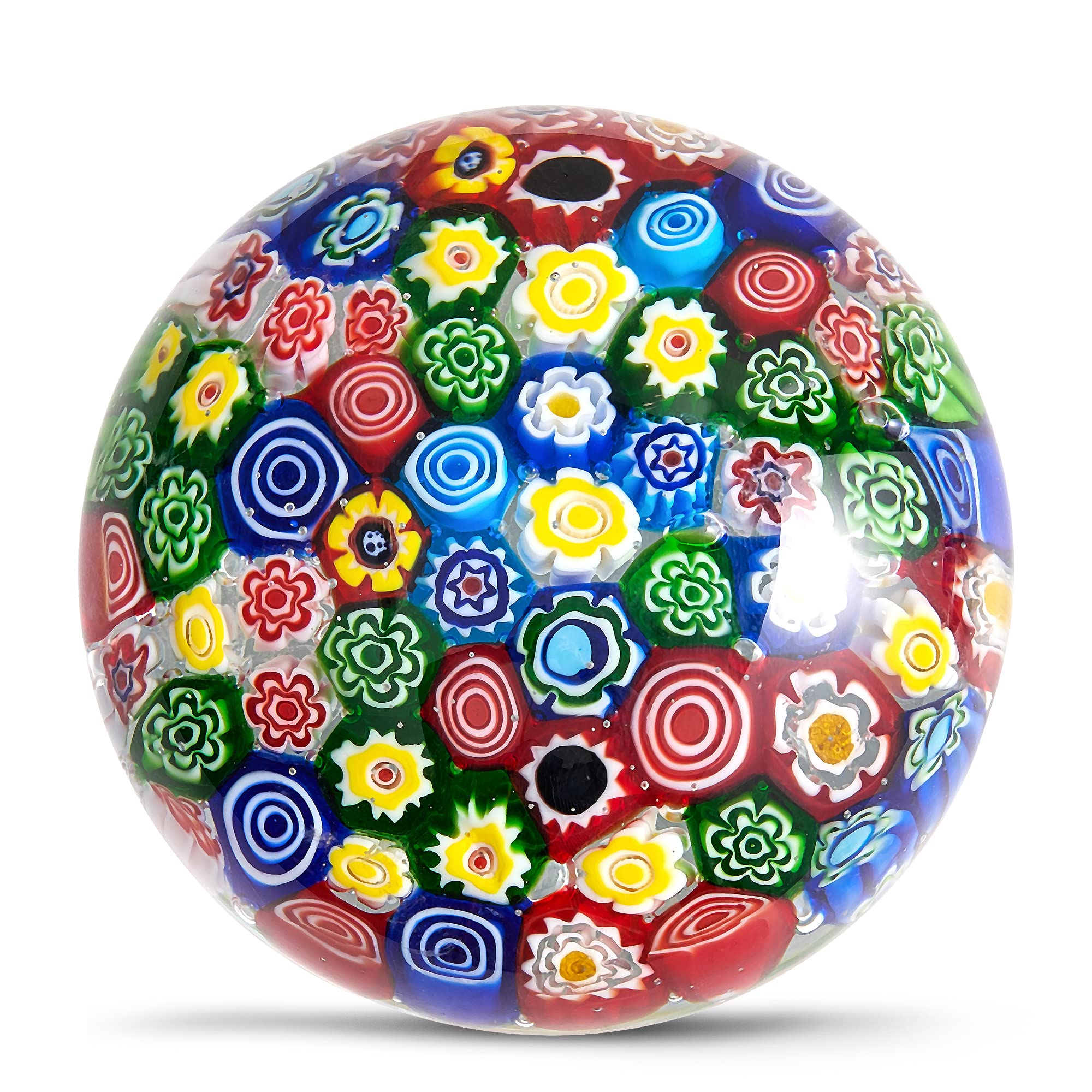 Hand Blown Glass Flower Figurine,Glass Paperweight For Birthday Gift