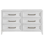 Coaster Home Furnishings Marielle Coastal 64-inch 6-Drawer Bedroom Dresser Clothing Storage Cabinet Wide Chest of Drawers Organizer Unit Distressed White 224843