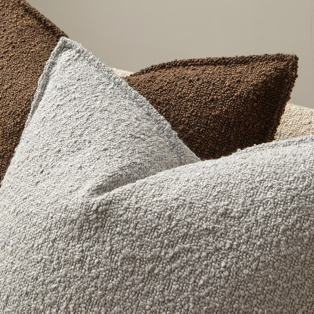 Juspurbet Silver Grey Boucle Broadside Lumbar Throw Pillow Covers 12X20 Inch Set Of 2 For Couch Bedroom Sofa Living Room Decorat