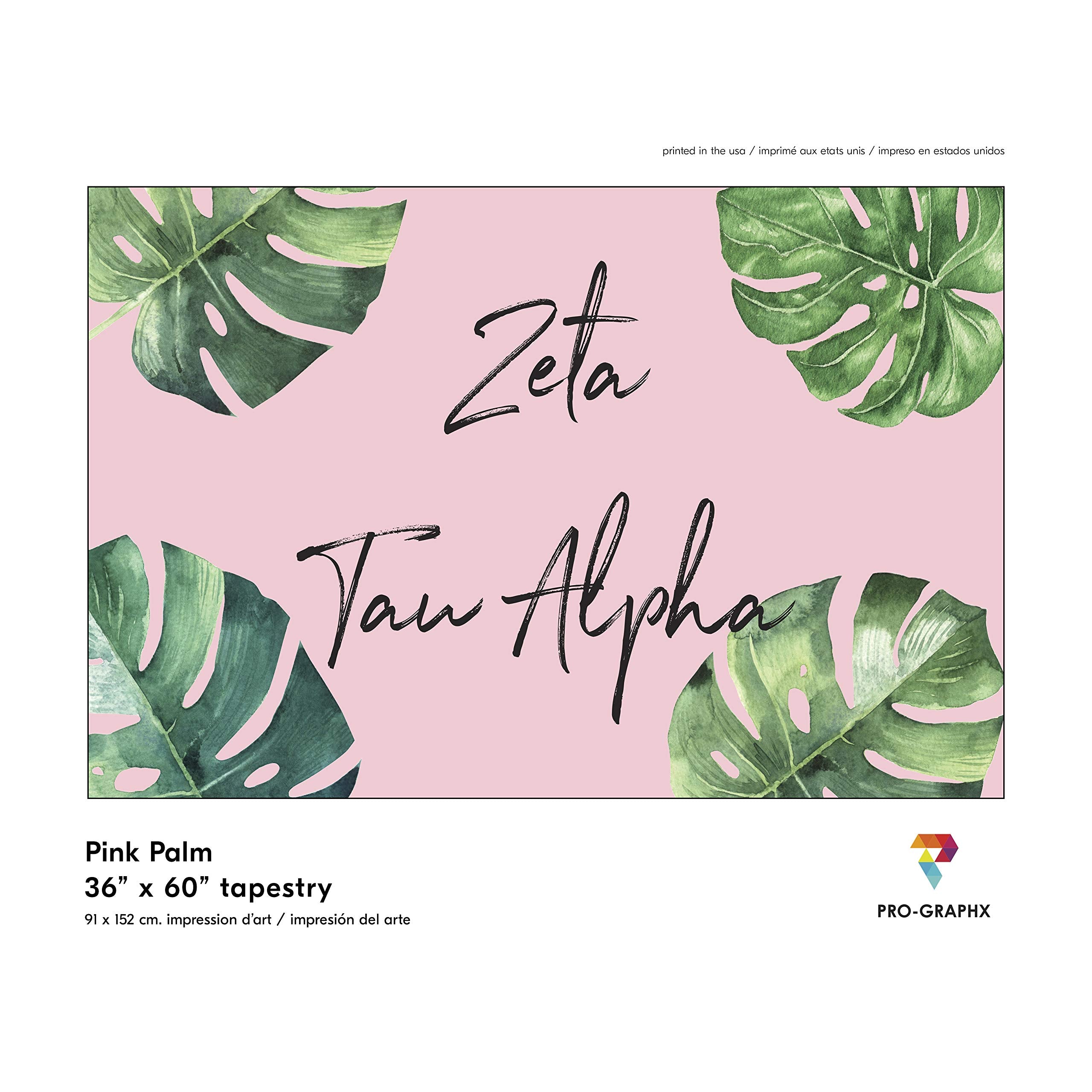 Pro-Graphx Zeta Tau Alpha Greek Sorority & Fraternity Flag Officially Licensed, Tapestry, Display Banner, Sign, Letter Pattern L
