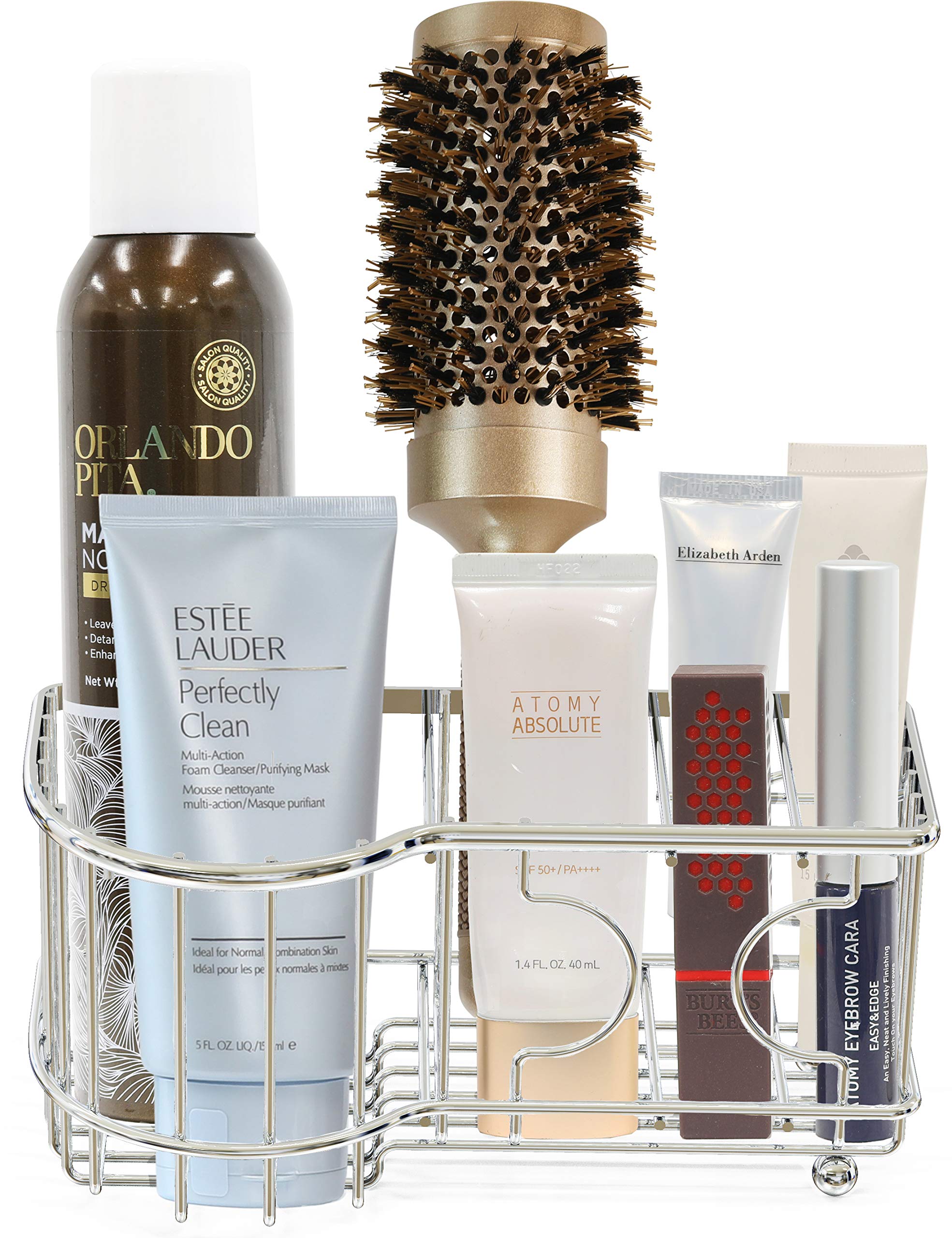 Simple Houseware Multi-Functional 6 Slots Toothbrush Holder, Chrome