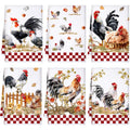Sunnyray 6 Pcs Farmhouse Rooster Kitchen Towels Dish Cloths