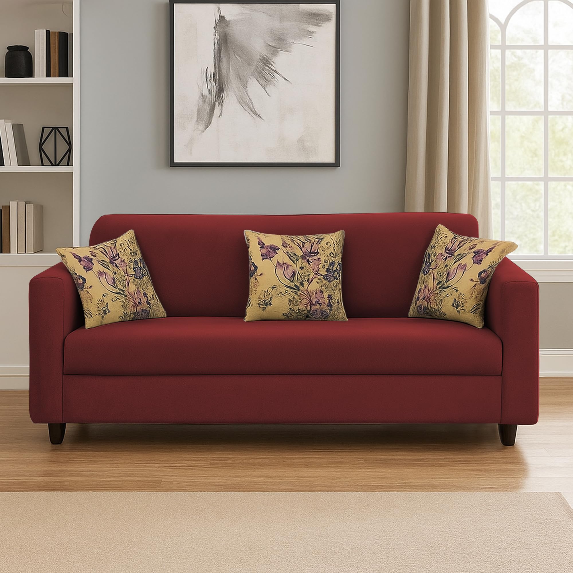 Casaliving  Lifestyle 3 Seater Sofa For Living Room (Maroon)