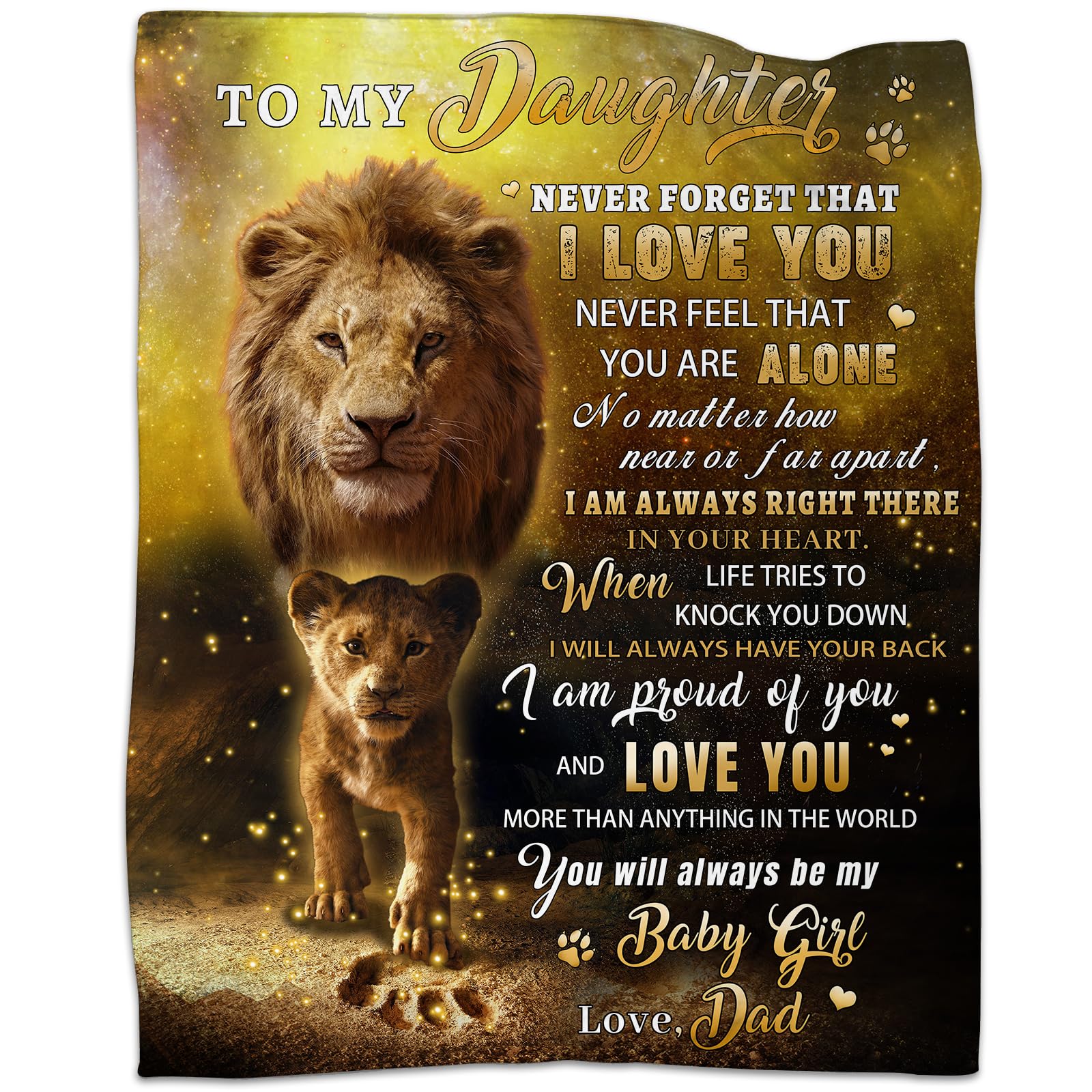 Faivhso To My Daughter Blanket Gifts From Dad Blanket For Daughter Flannel Blanket For Birthday Anniversary Graduation Couch Sof