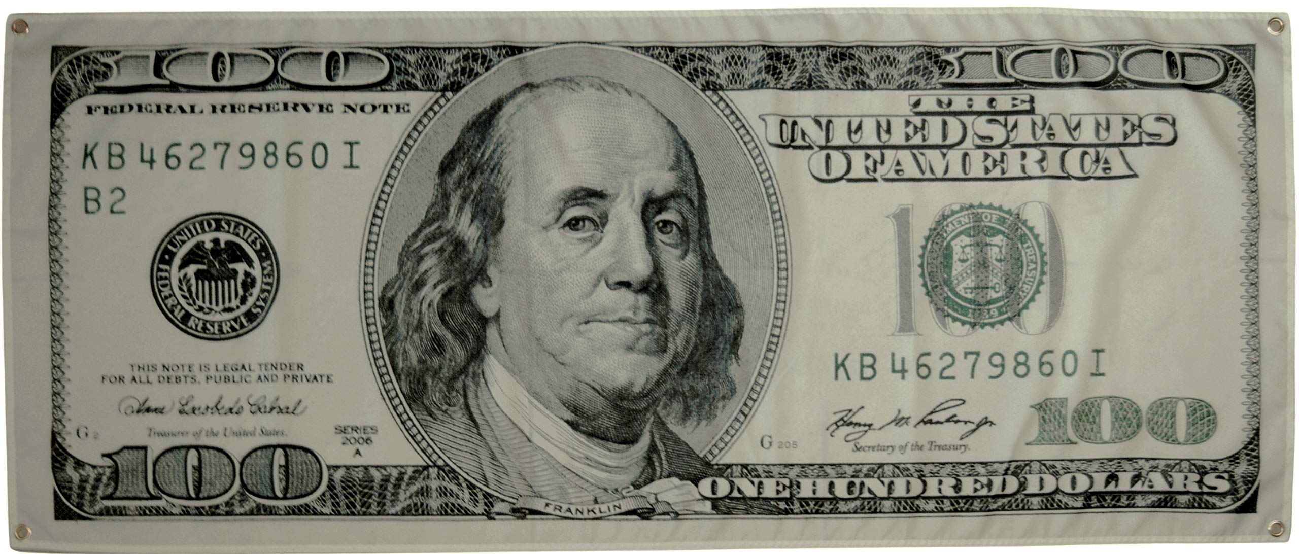 Motivational 100 Dollar Bill Large Life Size Money Flag Backdrop -Man Cave Wall Decorations Benjamin Franklin Dorm Bedroom Acces