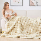 Orinova Tie-Dye Camel Fuzzy Ultra Soft Bed Comfy Blanket 60X80 Cozy Faux Fur Throw Blanket For Living Room Thick Fluffy Furry Bl