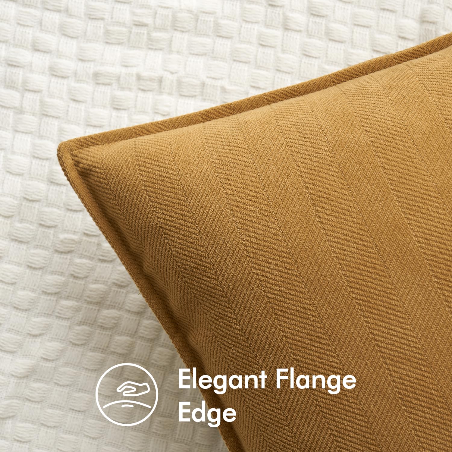 Miulee Pack Of 2 Mustard Yellow Decorative Pillow Covers 22X22 Inch Soft Chenille Luxurious Couch Throw Pillows Boho Cushion Covers Euro Shams With Elegant Design For Sofa Bed Living Room Home Decor