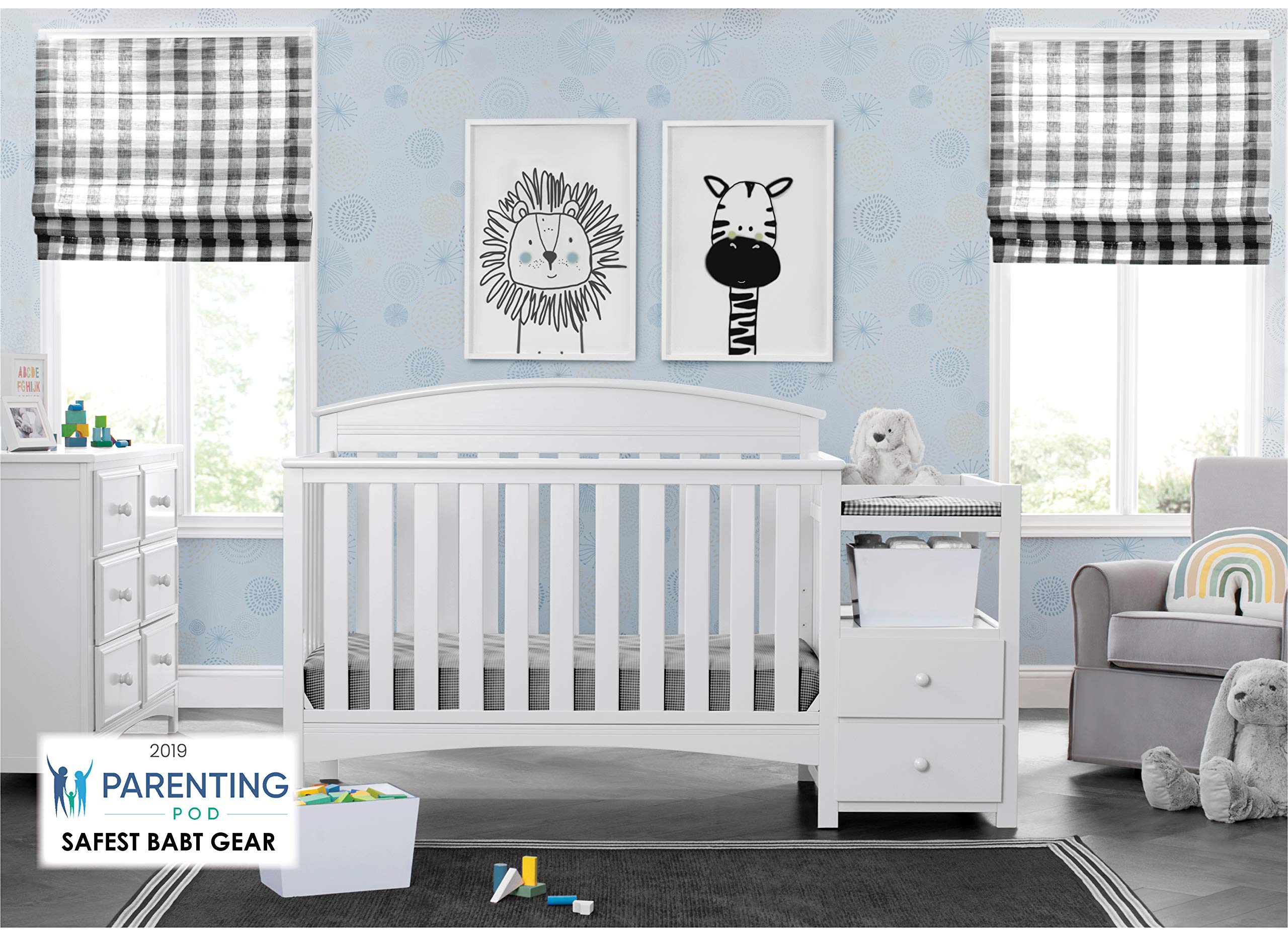 Delta Children Abby Convertible Crib And Changer, Bianca White