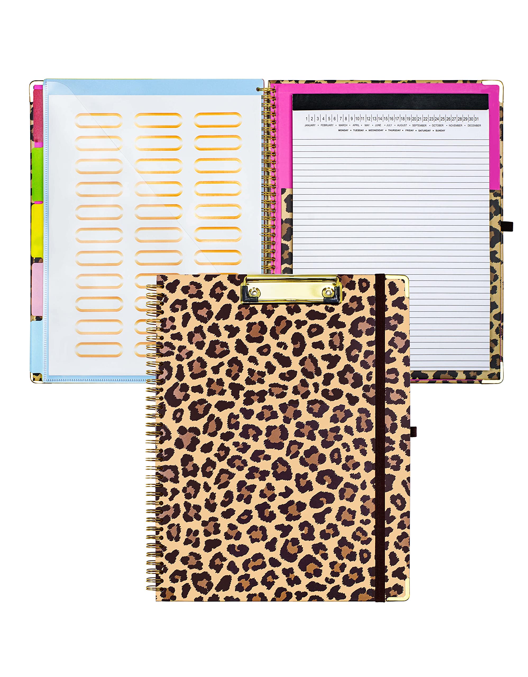 Mymazn Clipboard With Storage, Clipboards Folio With Refillable 11'X8.5' Legal Pads,5 Extra Folders With Storage 10 Pockets Fo