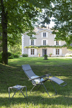 HomeRoots Frame: Powder Coated Finish (100% Polyester Powder Zero Gravity Recliner - Basalt Steel Frame - Seigle Fabric