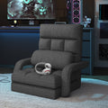 Adjustable Floor Gaming Chair for Adults, 6-Position Chaise Lounge Chair with Meditation Arm, Foldable Lazy Sofa with Pillow, Co