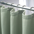 Amazerbath Sage Green Shower Curtain, Waffle Shower Curtain, Fabric Shower Curtain With Waffle Weave, Heavy Duty Hotel Quality B