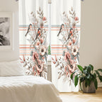 Ambesonne Birds And Nature Curtains, Autumnal Composition Of Muted Leafy Floral With Sparrowbird, Window Treatments 2 Panel Set