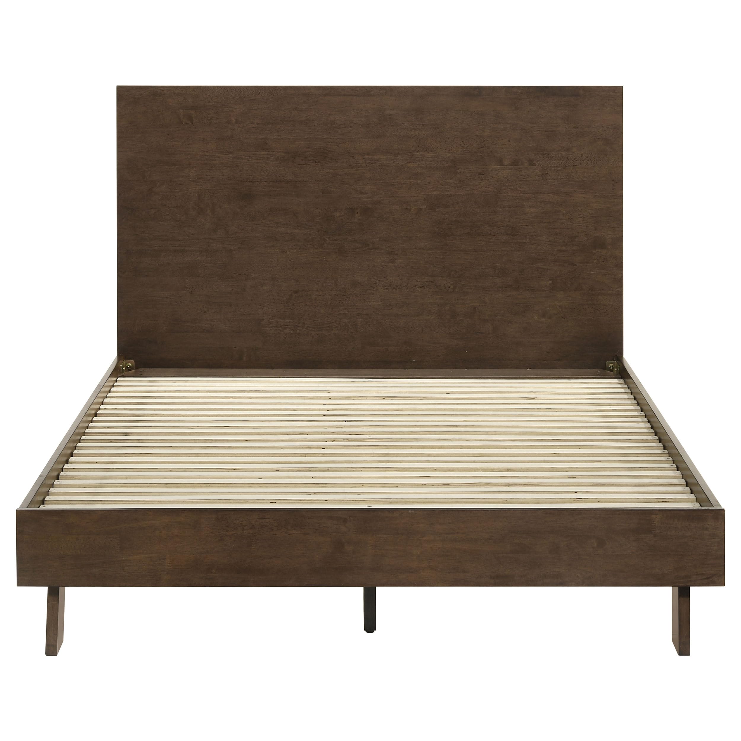 Coaster Home Furnishings Glenwood Transitional Wood Queen Size Panel Bed Frame Platform Bed 48-inch Headboard Warm Brown 225011Q