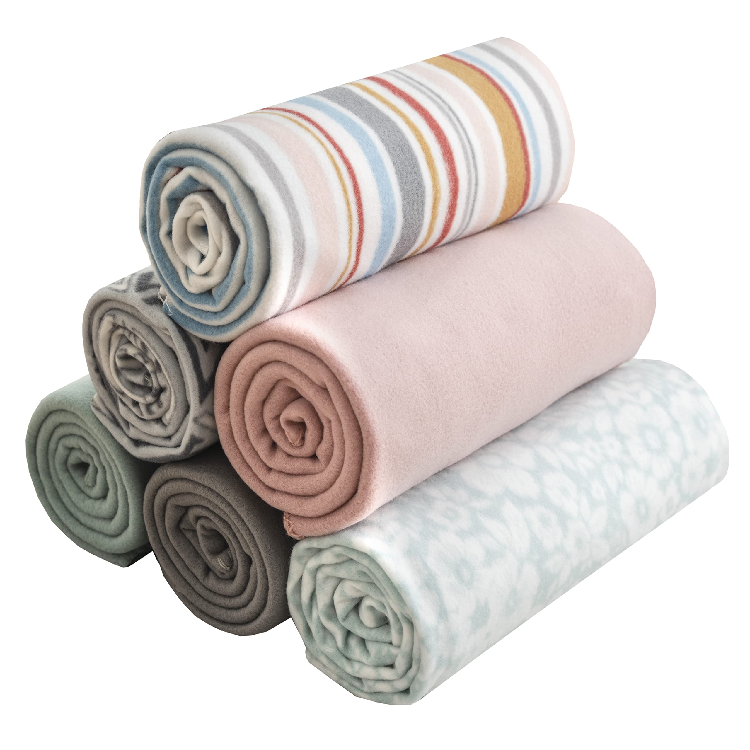 Special Sg Glory Fleece Throw Blanket Set Bulk For Travel Kids Outdoor Wedding Pet (Assorted #2, Pack Of 6 50X60 Inches)