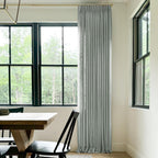Twopages Linen Pinch Pleated Drape For Apartment, Aqua Room Darkening Light Filtering Double Layer Lined Curtain Window Treatmen