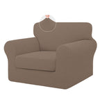 ISSUNTEX 2 Pieces High Stretch Thicken Chair Couch Covers, Soft Sofa Slipcover for 1 Separate Cushion Couch, Jacquard Fabric Ela