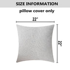 Home Brilliant 2 Pack Burlap Linen Cushion Covers Throw Pillowcases For Sofa, 22 X 22 Inches, Light Grey
