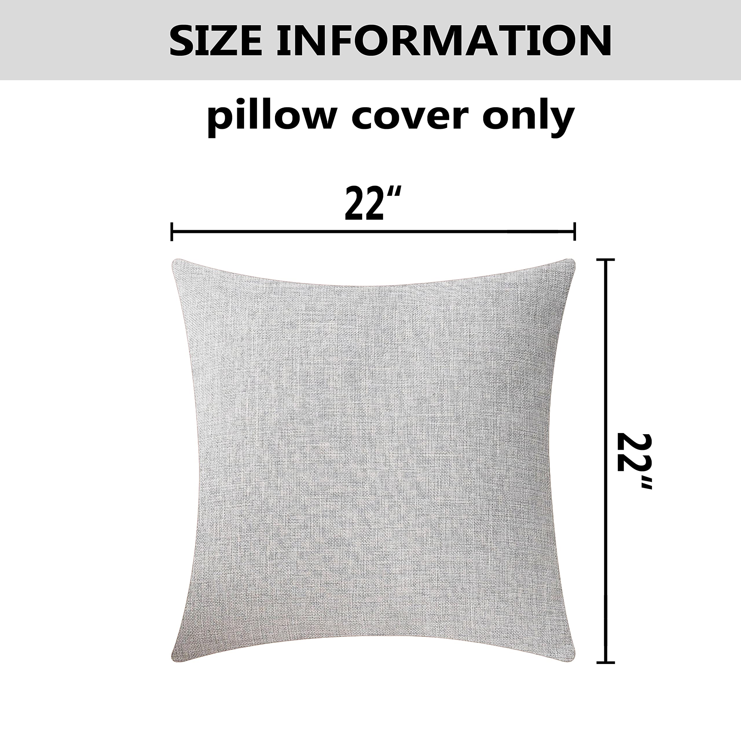 Home Brilliant 2 Pack Burlap Linen Cushion Covers Throw Pillowcases For Sofa, 22 X 22 Inches, Light Grey