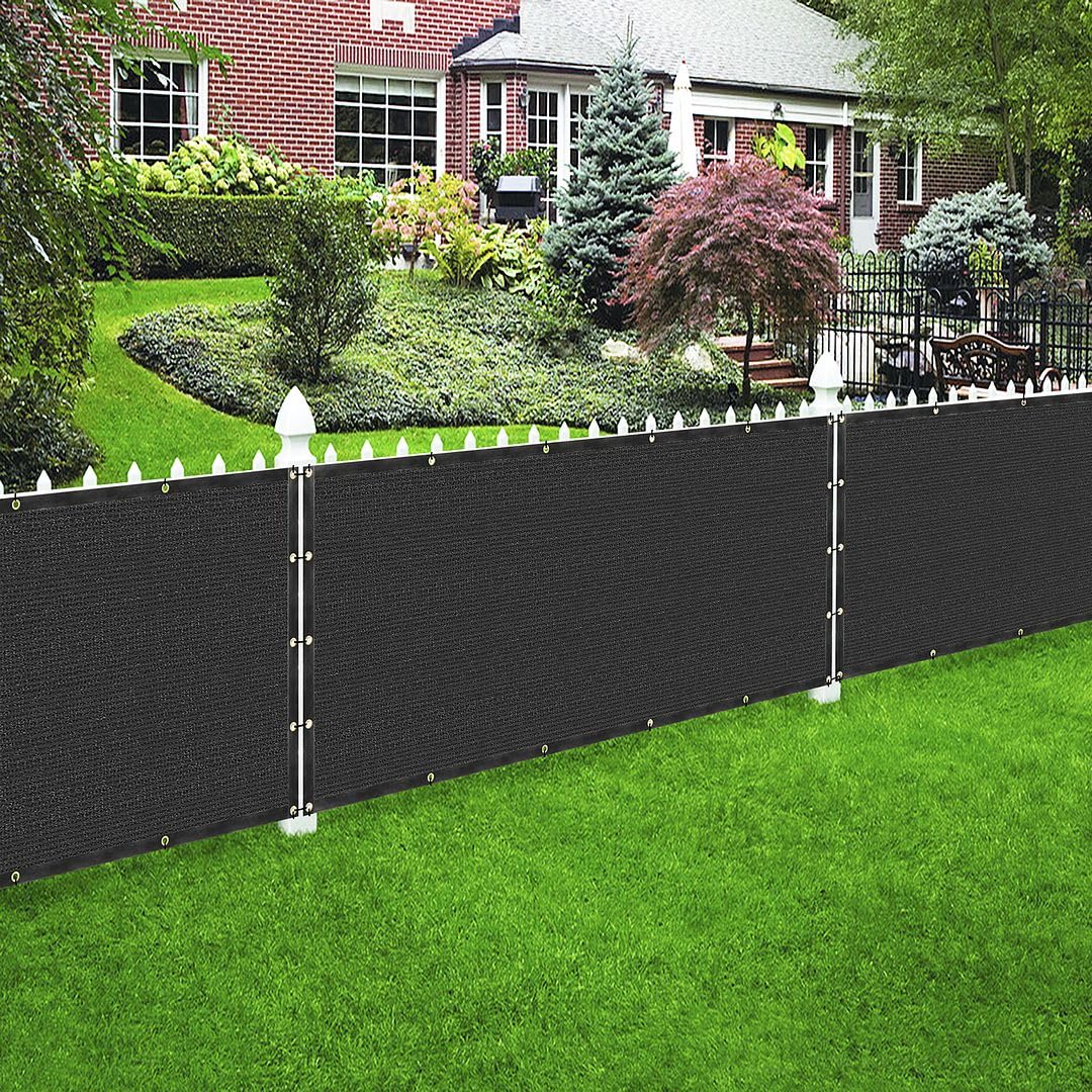 3' X 83' Black Privacy Screen Fence Cover Panel Shade Cloth Fabric For Chain Link Fence Gate Balcony Deck Patio Pool Railing Por