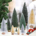 CCINEE 30pcs Christmas Tree Bottle Brush Trees, Miniature Plastic Pine Trees for Crafts Sisal Frosted Mini Christmas Trees Decor