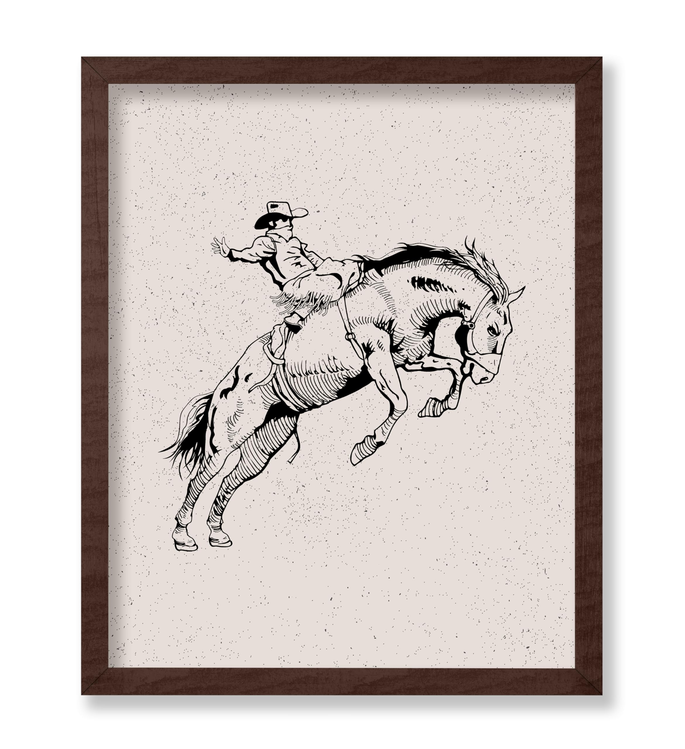 Poster Master Cowboy on Bucking Horse Poster - Retro Rodeo Print - Cowboy Art - Western Art - Wild West Art - Gift for Him & Her