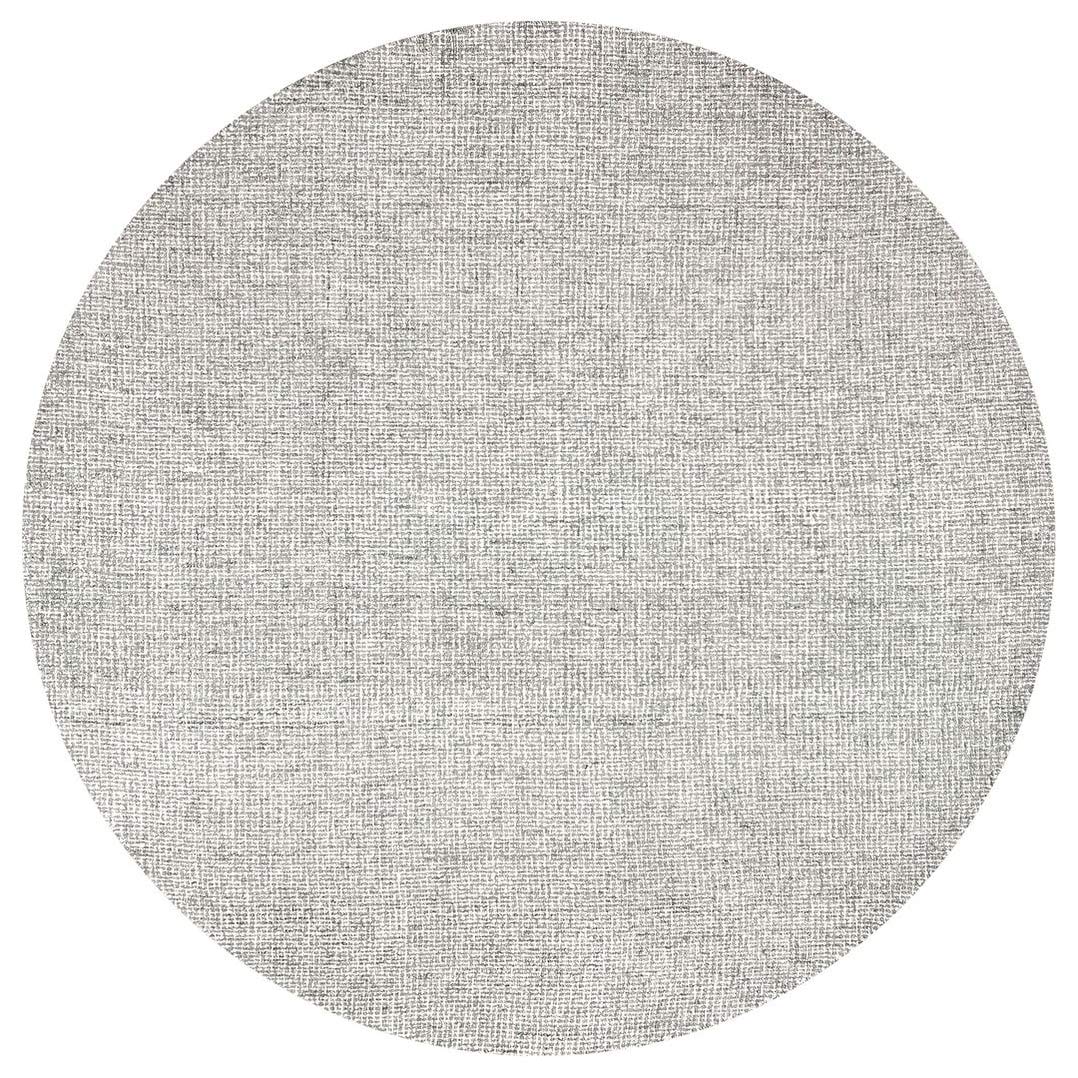 Overstock Alora Decor London 8' Round Solid Gray/Gray/Rust/Blue Hand-Tufted Area Rug