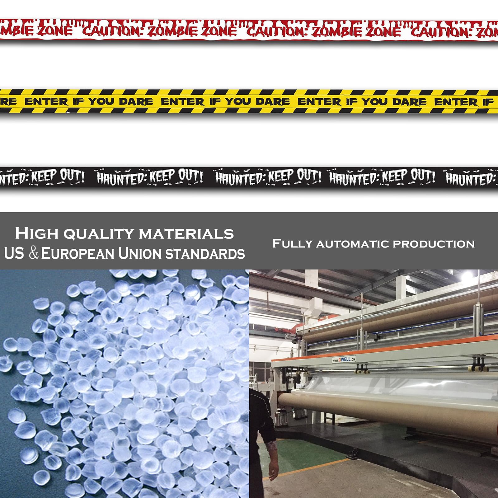 Babigo Halloween Zombie Caution Tape & Zombie Posters Pack, Fright Tape Bundle For Zombie Party Or Halloween Party