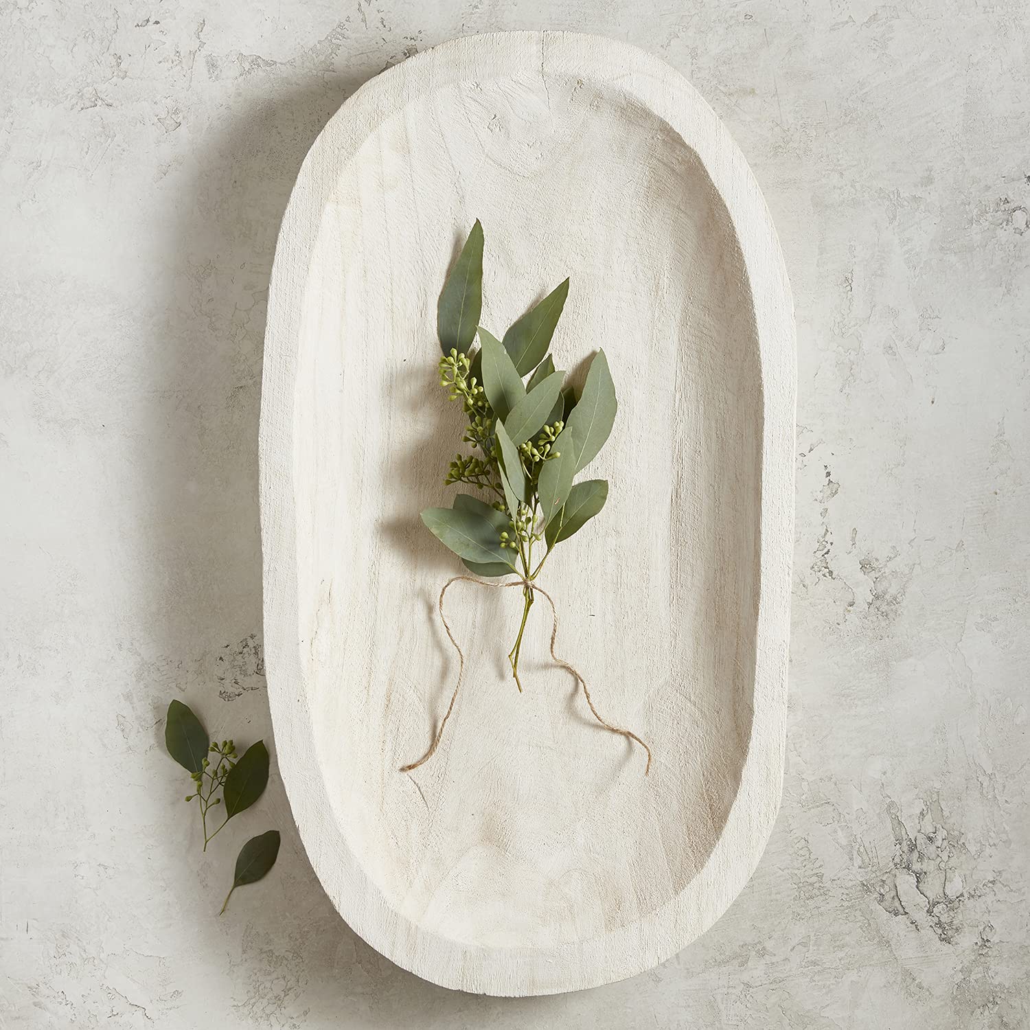 Santa Barbara Design Studio Table Sugar Paulownia Wood Bowl, 12.25-Inch Diameter, White