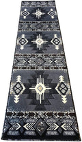 YHSF South West Native American Area Rug C318 (Grey, 2 Feet x 7 Feet)