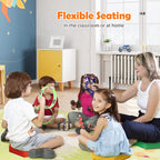Honey Joy 6Pcs Floor Cushions For Kids, 15 Inch Flexible Alternative Portable Classroom Seating With Handles, Easy To Clean, Thick Soft Foam Hexagon Comfy Seats For Daycare Preschool (Hexagon, Red)