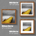 12X12 Picture Frames Solid Wood Display Pictures 10X10 Or 8X8 With Mat Or 12X12 Without Mat - 12X12 Inch Square Photo Frames Wit