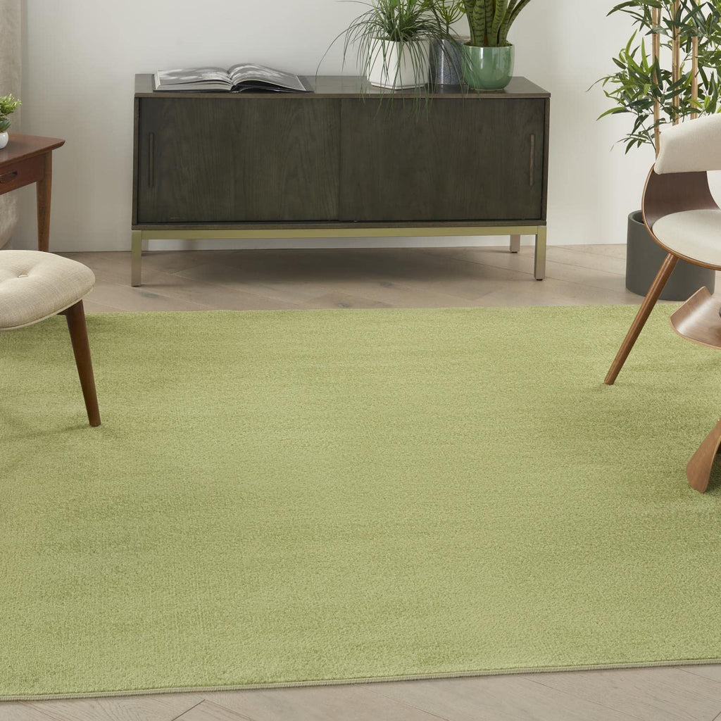 Nourison Essentials Indoor/Outdoor Green 5' X Square Area -Rug, Easy -Cleaning, Non Shedding, Bed Room, Living Room, Dining Room, Backyard, Deck, Patio (5 Square)
