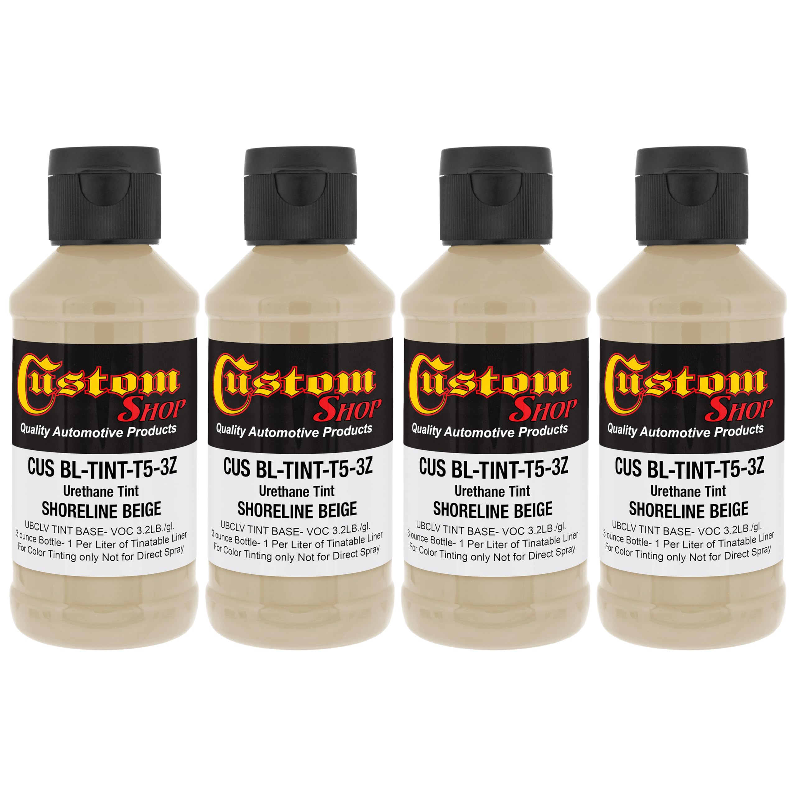 Custom Coat 3 Ounce (Shoreline Beige Color) Urethane Tint Concentrate For Tinting Truck Bed Liner Coatings (Pack Of 4) - Proport