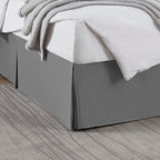 Nestl Grey Twin Bed Skirt - Twin Size Bed Skirt 14 Inch Drop - Brushed Microfiber Bed Skirts - Hotel Quality Pleated Bed Skirt - Shrinkage & Fade Resistant